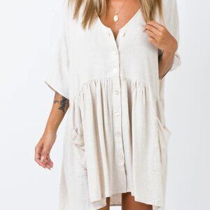 Princess Polly Sandy Mini Dress (Natural)